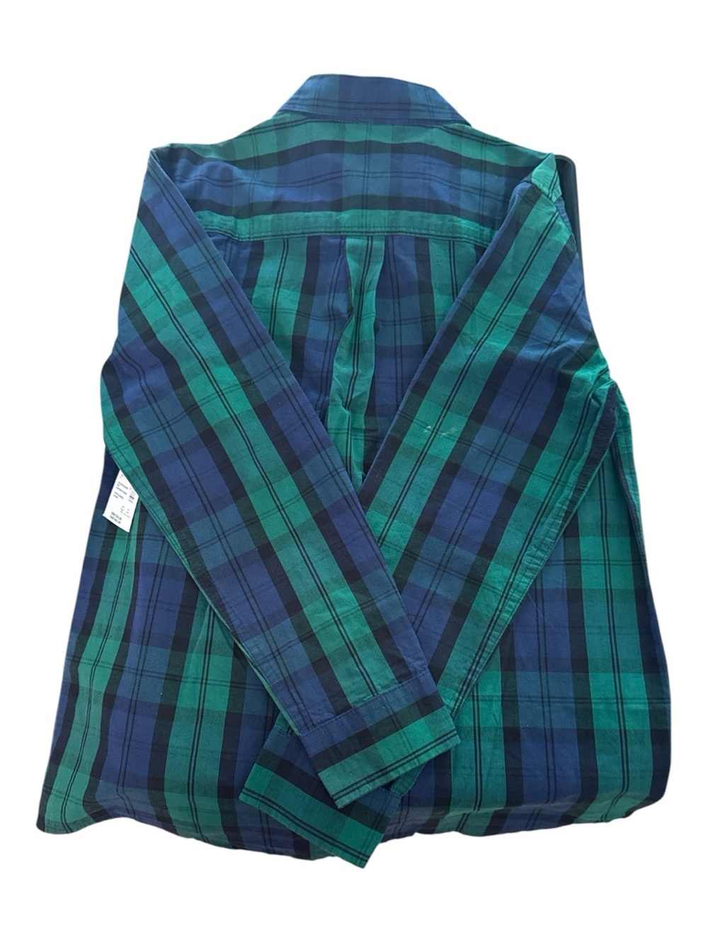Gymboree Green and Navy Plaid Button-Down Shirt Size 12 NWT - Picture 3 of 3